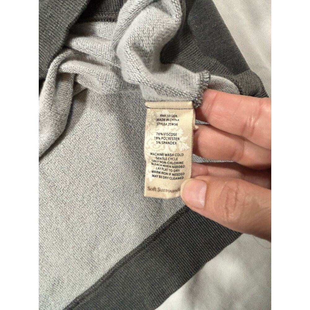 Soft Surroundings Cold Shoulder Terry Cloth Sweatshirt Womens Size Medium Gray - Picture 5 of 8